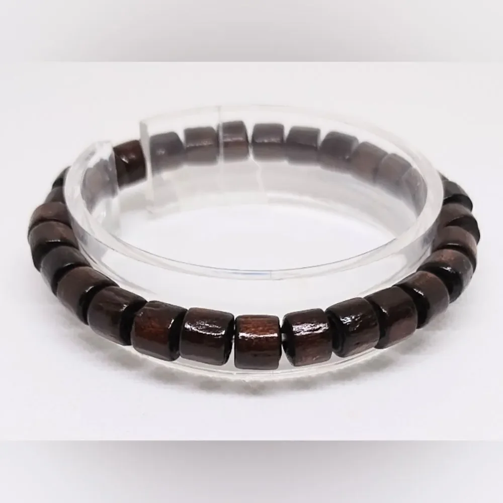 Men's bracelet beaded beads brown‎ new e33
